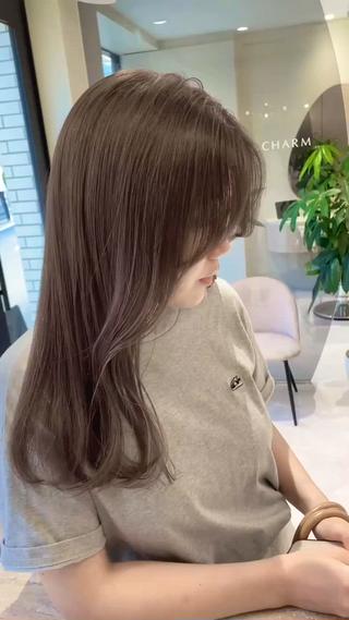 ブリーチなしWケアカラー×シアーグレージュ♪ 