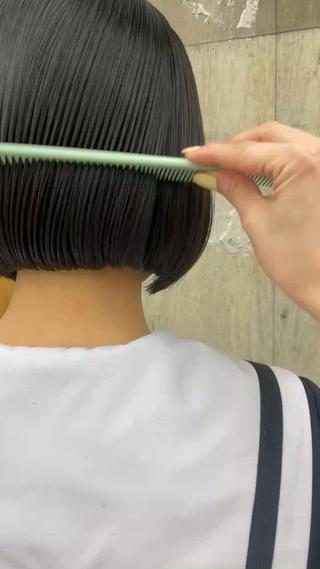 ぱつっと、切りっぱなし bob♡人気です 