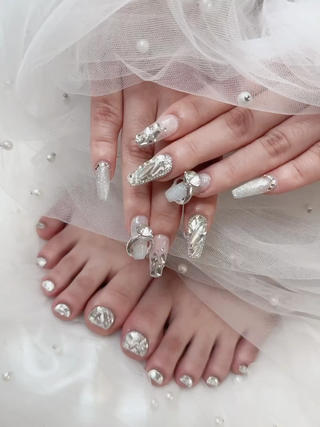 #池袋ネイルサロンロータス#チックネイル#マグネットフレンチネイル#シンプルネイル#韓国ネイル#ワンホンネイル#リボンネイル#ハートネイル#持ち込みデザインにネイル#パーツつけ放題ネイル 