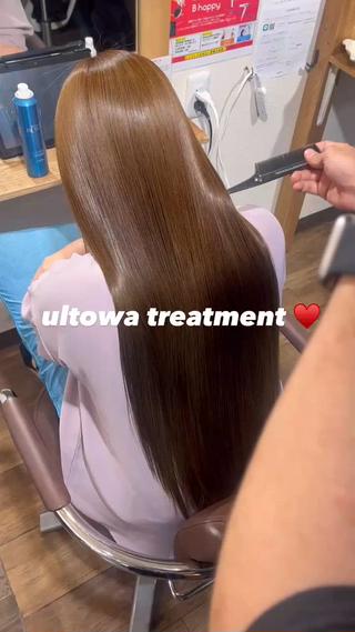 大人気の【 ULTOWA treatment 】

【 効果 】
1.乾燥やエイジングによる髪のうねりが伸び、まとまりがよくなる　
2.髪の毛にハリやコシが出る（細毛・エイジング毛）　
3.髪がしなやかになる（太毛・硬毛）　
4.トップがふんわりする　
5.ツヤが出る　
6.地肌も同時に抗酸化出来るので、白髪を抑制する効果も期待できる　
7.熱でダメージしづらい髪になる　　
8.ハイブリーチ毛でも効果を実感できる　

回数を重ねれば重ねるほど、仕上がりと持ちが良くなっていきます

是非！一度お試しください 