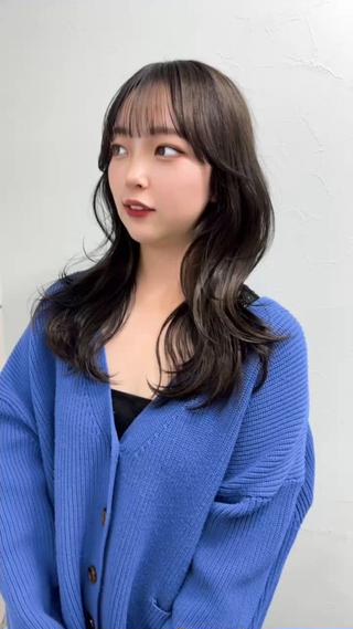 ワンホンヘア風レイヤーカットに顔周りカット