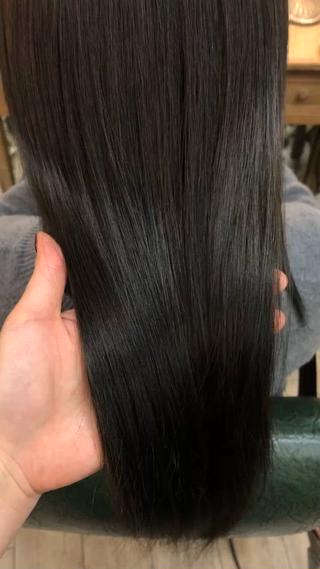 髪質改善ストレート後、ドライのみ。ブロー、アイロンなどはしていません。 