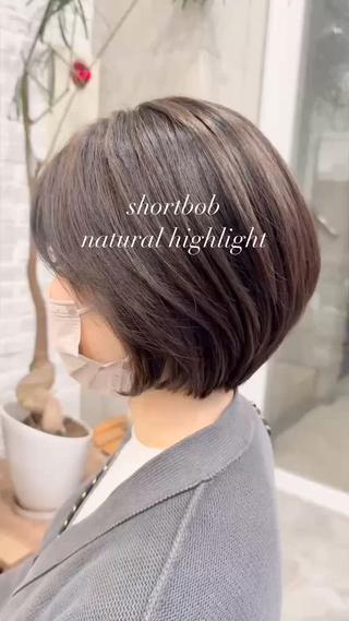 ショート ボブ/レイヤー/ 縮毛矯正/オオバコのヘアスタイル