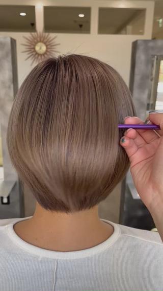 ショート カラー be flot所属・髪質改善/大阪守口市 🐣Ria‪🐣のヘアスタイル