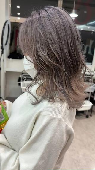 ミディアム カラー ヘアアレンジ be flot所属・髪質改善/大阪守口市 🐣Ria‪🐣のヘアスタイル