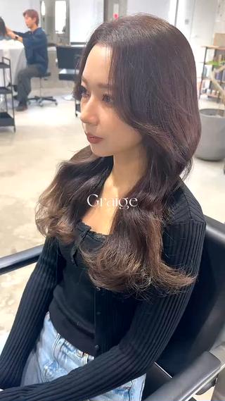 セミロング 本場韓国ヘア特化 아이비/Aibiのヘアスタイル