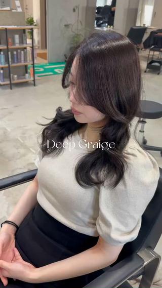 セミロング 本場韓国ヘア特化 아이비/Aibiのヘアスタイル