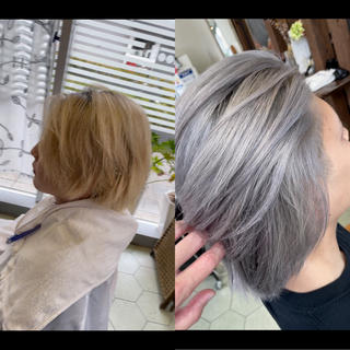 シルバーカラー☆
#北九州美容室 #小倉美容室　#シルバーカラー　＃アッシュカラー　＃ブリーチカラー 