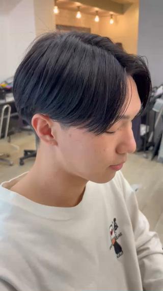 カットのみ毛流れセンターパート