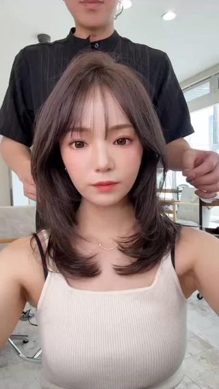 レイヤーカット＋カラー　結んでも可愛いカットにしてあります 