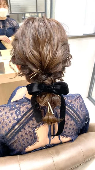 ミディアム ヘアアレンジ 🌟天王寺ヘアセット 🥑アレンジ師🌟のヘアスタイル