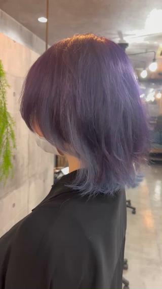 ミディアム カラー レイヤー/韓国 ハイトーン興津史弥のヘアスタイル