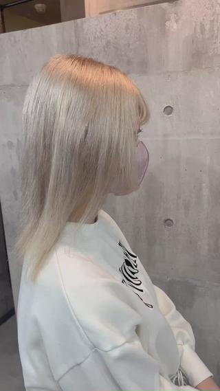 ミディアム カラー レイヤー/韓国 ハイトーン興津史弥のヘアスタイル