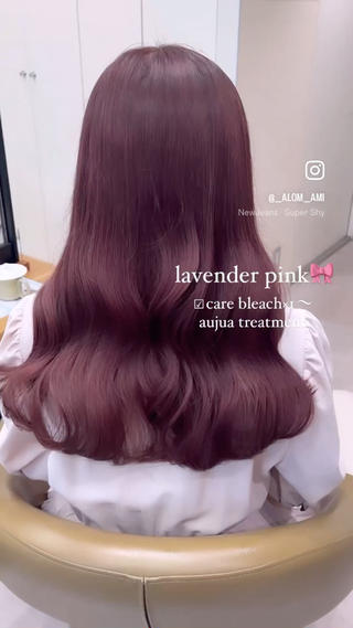 lavender pink
ベースが暗めの方はブリーチなしWカラーオススメです 
