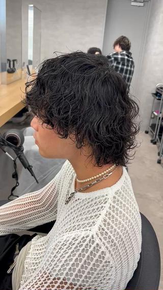 ショート カラー パーマ ヘアアレンジ メンズ キッズ 🔥メンズパーマ🔥 菅原楓のヘアスタイル