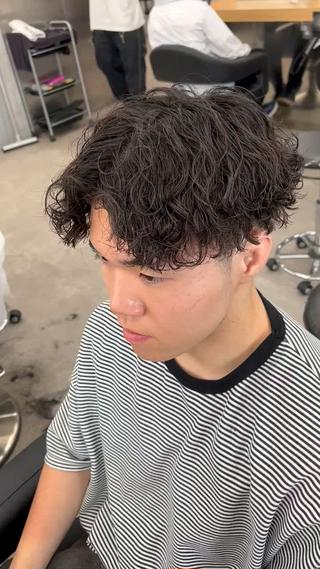 ショート カラー パーマ ヘアアレンジ メンズ キッズ 🔥メンズパーマ🔥 菅原楓のヘアスタイル