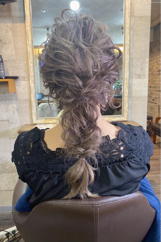 【ヘアアレンジ×ルーズ編みおろし】 