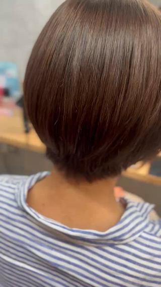 ショート パーマ 小山洋次/阪急茨木/ 透明感カラーショートのヘアスタイル