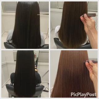 ミディアム ブリーチ縮毛矯正 /髪質改善/KEIのヘアスタイル