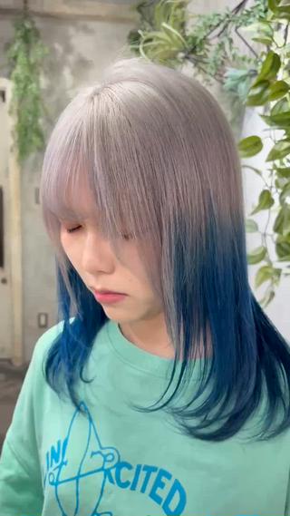 セミロング カラー apollo yokohama所属・レイヤーカット/ ハイトーン/ミノリのヘアスタイル