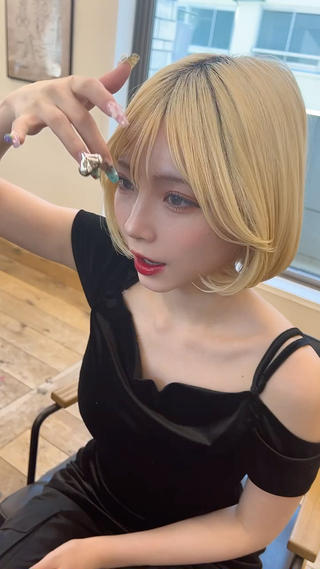 ショート カラー belle   表参道　terrace所属・抜きっぱなしブロンド /ハイトーン/カナタのヘアスタイル