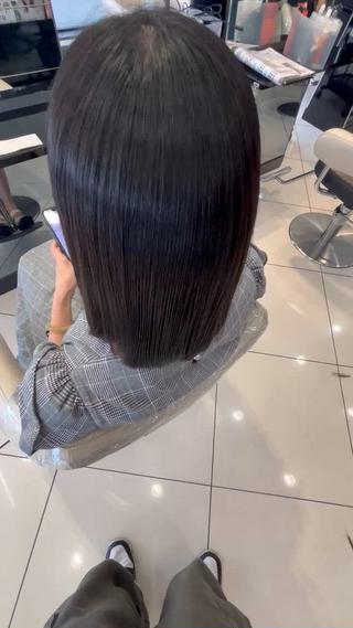 縮毛矯正で出てしまったダメージを髪質改善トリートメントで栄養補給！！
 