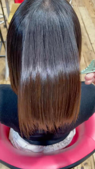 乾かしただけでこのツヤ髪に！オススメです 