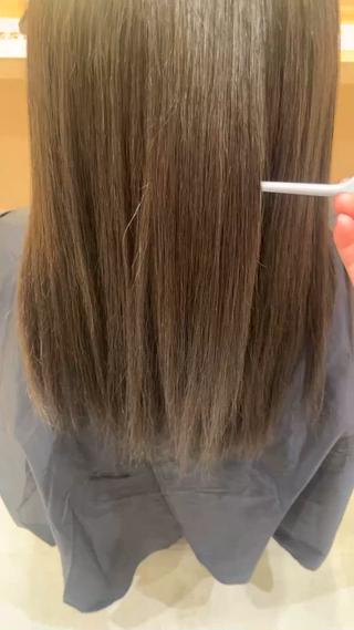 カラー後、4ステップトリートメントで乾かしただけでこのツヤツヤさらさらです♡ 