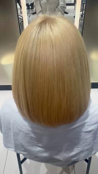 ブリーチをしている方でもトリートメントでこんなにサラサラになります 