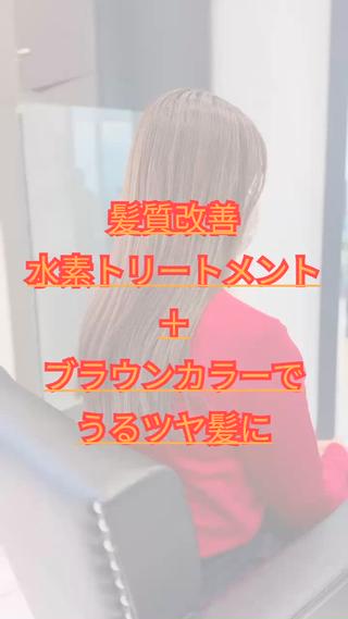 ミディアム YASU🍎CUT 赤系カラー/ヘアケアのヘアスタイル