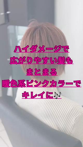 ショート YASU🍎CUT 赤系カラー/ヘアケアのヘアスタイル