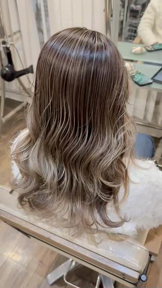 ハイライトmixバレイヤージュ 