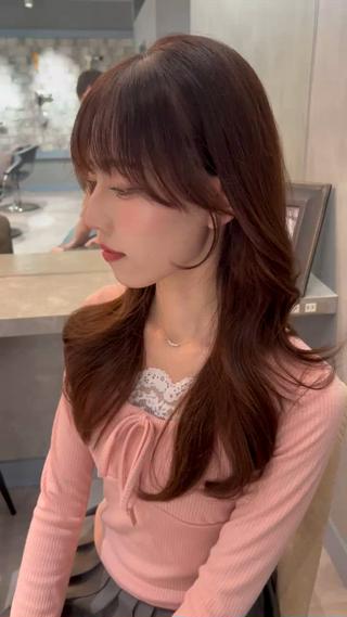 セミロング 韓国レイヤーカット/ 縮毛矯正/羽田航のヘアスタイル