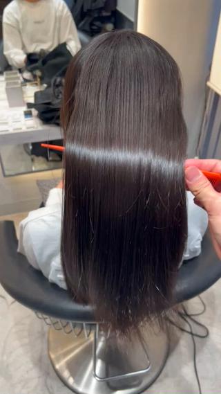 半年前の縮毛矯正履歴につながるようにリタッチ矯正を 