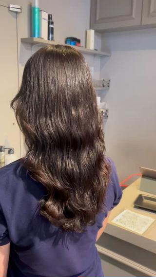 セミロング カラー パーマ ヘアアレンジ メンズ キッズ 🦋透明感グレージュ /韓国レイヤー🦋のヘアスタイル