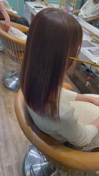 ミディアム 縮毛矯正 髪質改善 韓国風レイヤー 吉田のヘアスタイル