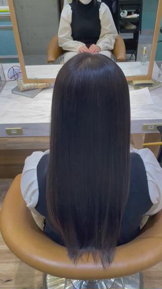 セミロング 縮毛矯正　髪質改善 韓国風レイヤー　吉田のヘアスタイル