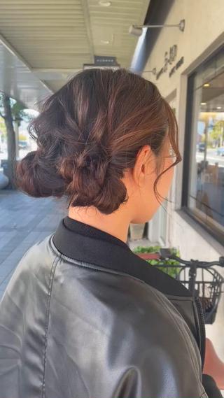 ツインお団子 帽子被っても可愛いスタイル 