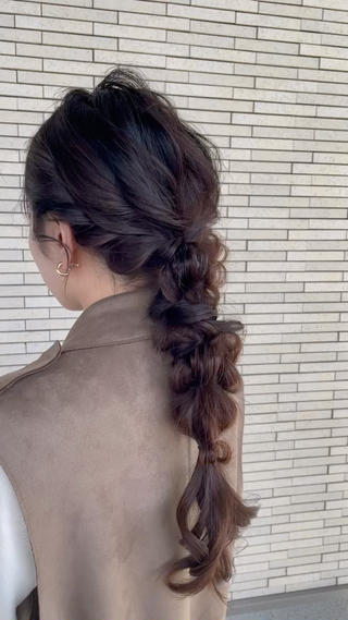 編みおろし ベースはふんわり
ロングの方でも可愛く仕上げます 
