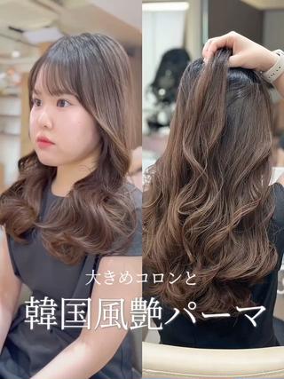 ロング 韓国風パーマ/ヘア セット/店長みづきのヘアスタイル
