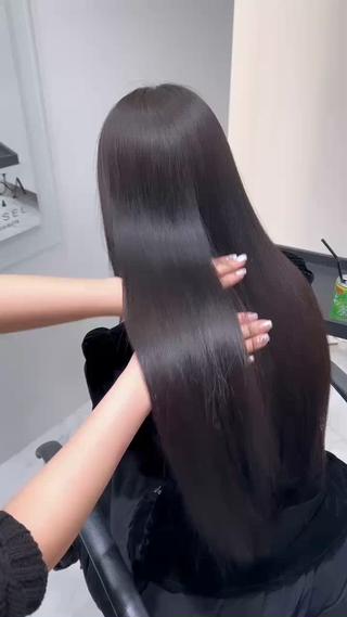 ドライ後、アイロン無しでこのツヤ出せます*゜ 