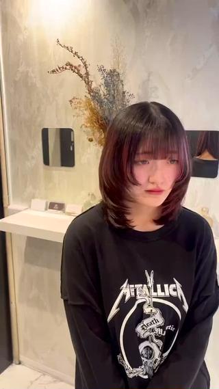 ミディアム 石川 花奈のヘアスタイル