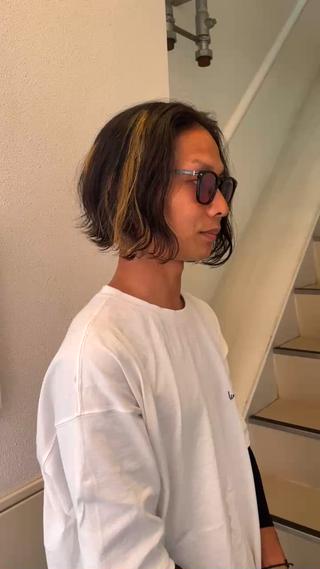 ミディアム カラー メンズ 堀江/心斎橋/西大橋 四ツ橋【Vers】のヘアスタイル