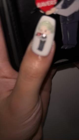 お客さまの推し
イベントにてご本人様にみせていただけたそうです◝✩

推しネイル大歓迎ᰔ
モチーフ、ロゴ、概念などお問合せください
手描きになりますので事前にご連絡お願いいたします 