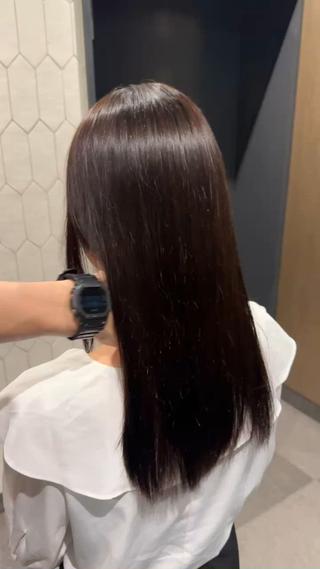 柔らかい質感のストレートパーマ️