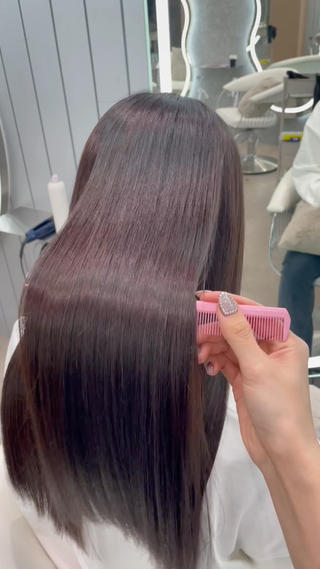 ロング 大宮🤍縮毛矯正 レイヤー🪽なるのヘアスタイル