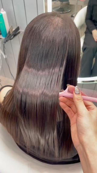 ロング 大宮🤍縮毛矯正 レイヤー🪽なるのヘアスタイル