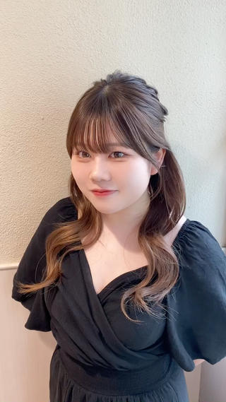 セミロング カラー ヘアアレンジ RIHO/愛されモテ /透明感カラーのヘアスタイル