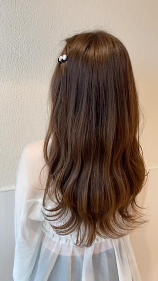 セミロング カラー ヘアアレンジ RIHO/愛されモテ /透明感カラーのヘアスタイル