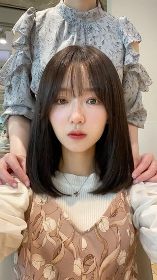 セミロング カラー ヘアアレンジ RIHO/愛されモテ /透明感カラーのヘアスタイル